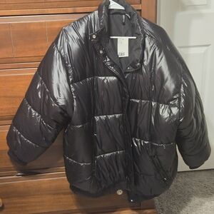 H&M Shiny Black Puffer Jacket